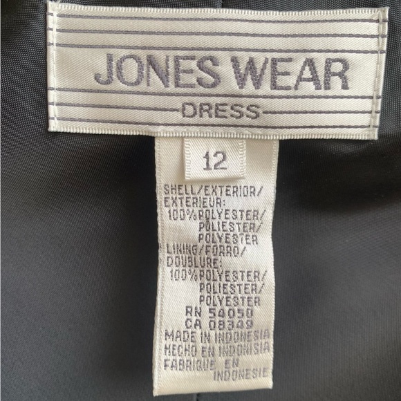 Jones Wear | Dress womens black long sheer sleeve, sheer overlay sz 12 - Picture 6 of 9